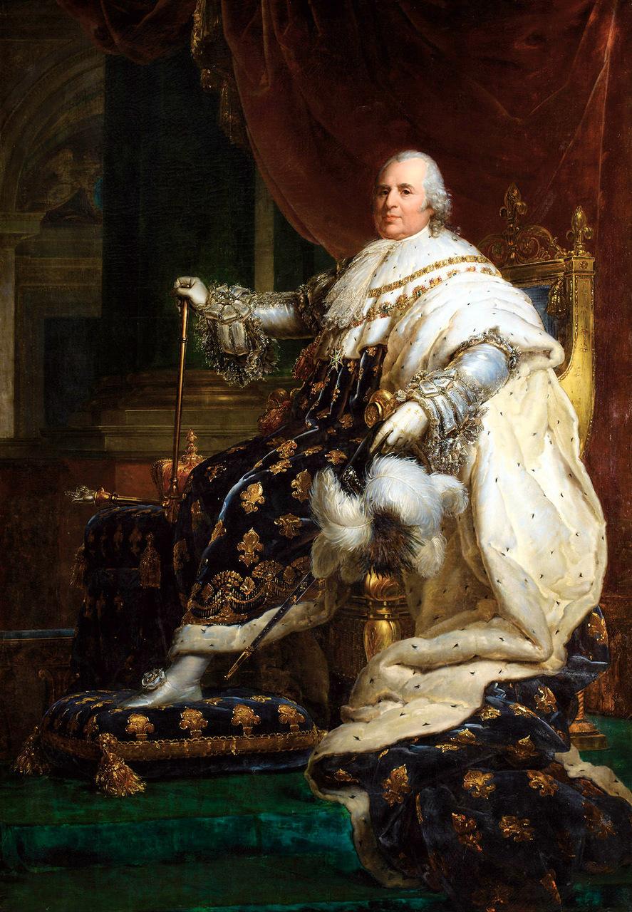 Gerard louis xviii of france in coronation robes